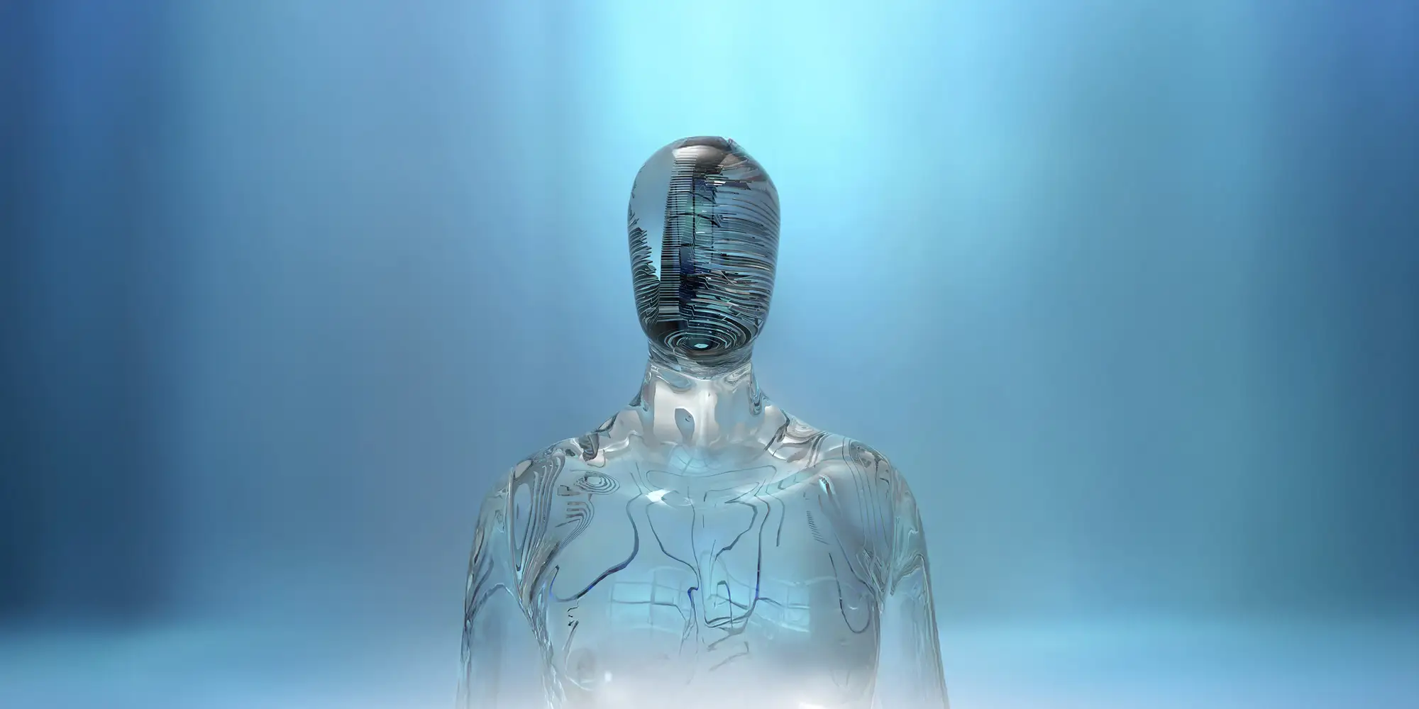 Futuristic AI android with a glowing neural network overlay, symbolizing advanced artificial intelligence and the approach of technological singularity